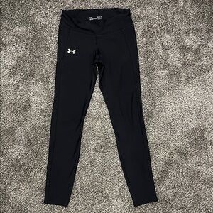 Under Armor Women’s Black Heatgear Compression Leggings w/ drawstring, sz M